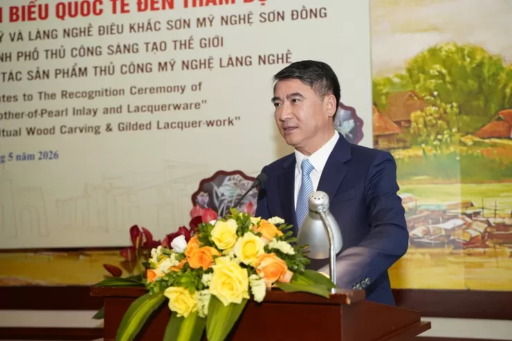 H&agrave; Nội đ&oacute;n đo&agrave;n đại biểu quốc tế dự lễ vinh danh hai l&agrave;ng nghề thủ c&ocirc;ng s&aacute;ng tạo thế giới- Ảnh 1.
