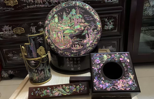 Hộp tráp - hộp giấy ăn khảm ốc