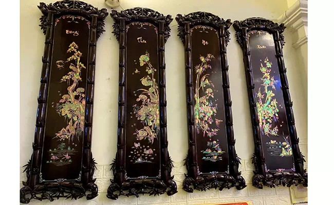 Tranh khảm ốc bốn mùa